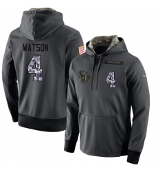 NFL Men's Nike Houston Texans #4 Deshaun Watson Stitched Black Anthracite Salute to Service Player Performance Hoodie