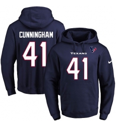 NFL Men's Nike Houston Texans #41 Zach Cunningham Navy Blue Name & Number Pullover Hoodie