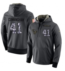 NFL Men's Nike Houston Texans #41 Zach Cunningham Stitched Black Anthracite Salute to Service Player Performance Hoodie