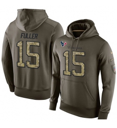 NFL Nike Houston Texans #15 Will Fuller Green Salute To Service Men's Pullover Hoodie