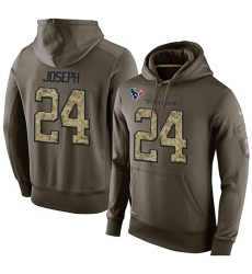 NFL Nike Houston Texans #24 Johnathan Joseph Green Salute To Service Men's Pullover Hoodie