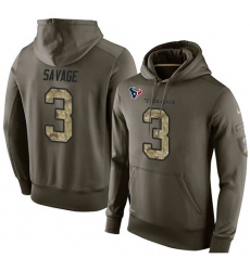 NFL Nike Houston Texans #3 Tom Savage Green Salute To Service Men's Pullover Hoodie