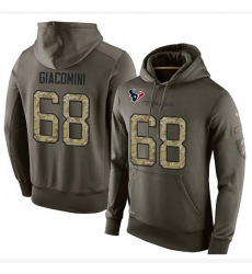 NFL Nike Houston Texans #68 Breno Giacomini Green Salute To Service Men's Pullover Hoodie