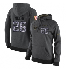 NFL Women's Nike Houston Texans #26 Lamar Miller Stitched Black Anthracite Salute to Service Player Performance Hoodie