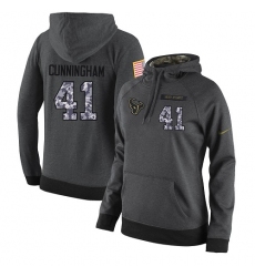 NFL Women's Nike Houston Texans #41 Zach Cunningham Stitched Black Anthracite Salute to Service Player Performance Hoodie