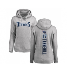Football Women's Tennessee Titans #17 Ryan Tannehill Ash Backer Pullover Hoodie