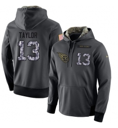 NFL Men's Nike Tennessee Titans #13 Taywan Taylor Stitched Black Anthracite Salute to Service Player Performance Hoodie