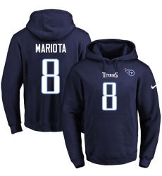 NFL Men's Nike Tennessee Titans #8 Marcus Mariota Navy Blue Name & Number Pullover Hoodie