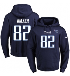 NFL Men's Nike Tennessee Titans #82 Delanie Walker Navy Blue Name & Number Pullover Hoodie