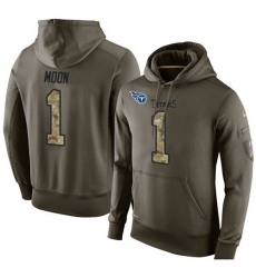 NFL Nike Tennessee Titans #1 Warren Moon Green Salute To Service Men's Pullover Hoodie