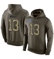 NFL Nike Tennessee Titans #13 Kendall Wright Green Salute To Service Men's Pullover Hoodie