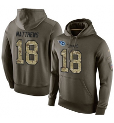 NFL Nike Tennessee Titans #18 Rishard Matthews Green Salute To Service Men's Pullover Hoodie