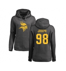 Football Women's Minnesota Vikings #98 Linval Joseph Ash One Color Pullover Hoodie