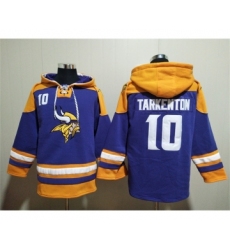 Men's Minnesota Vikings #10 Fran Tarkenton Purple Yellow Ageless Must-Have Lace-Up Pullover Hoodie