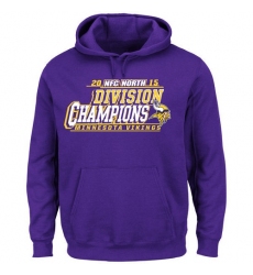 NFL Men's Minnesota Vikings Majestic Purple 2015 NFC North Division Champions Pullover Hoodie