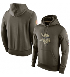 NFL Men's Minnesota Vikings Nike Olive Salute To Service KO Performance Hoodie