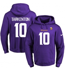 NFL Men's Nike Minnesota Vikings #10 Fran Tarkenton Purple Name & Number Pullover Hoodie