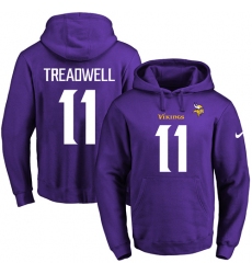 NFL Men's Nike Minnesota Vikings #11 Laquon Treadwell Purple Name & Number Pullover Hoodie