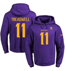 NFL Men's Nike Minnesota Vikings #11 Laquon Treadwell Purple(Gold No.) Name & Number Pullover Hoodie