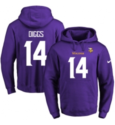 NFL Men's Nike Minnesota Vikings #14 Stefon Diggs Purple Name & Number Pullover Hoodie