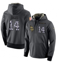 NFL Men's Nike Minnesota Vikings #14 Stefon Diggs Stitched Black Anthracite Salute to Service Player Performance Hoodie