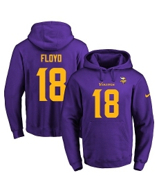 NFL Men's Nike Minnesota Vikings #18 Michael Floyd Purple(Gold No.) Name & Number Pullover Hoodie