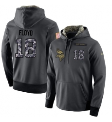 NFL Men's Nike Minnesota Vikings #18 Michael Floyd Stitched Black Anthracite Salute to Service Player Performance Hoodie