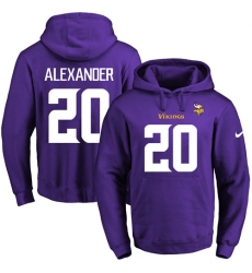 NFL Men's Nike Minnesota Vikings #20 Mackensie Alexander Purple Name & Number Pullover Hoodie