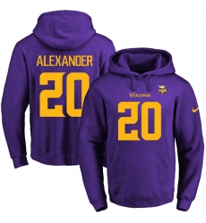 NFL Men's Nike Minnesota Vikings #20 Mackensie Alexander Purple(Gold No.) Name & Number Pullover Hoodie