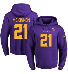 NFL Men's Nike Minnesota Vikings #21 Jerick McKinnon Purple(Gold No.) Name & Number Pullover Hoodie