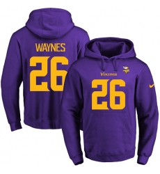 NFL Men's Nike Minnesota Vikings #26 Trae Waynes Purple(Gold No.) Name & Number Pullover Hoodie