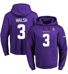 NFL Men's Nike Minnesota Vikings #3 Blair Walsh Purple Name & Number Pullover Hoodie