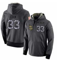 NFL Men's Nike Minnesota Vikings #33 Dalvin Cook Stitched Black Anthracite Salute to Service Player Performance Hoodie