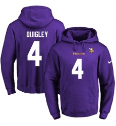 NFL Men's Nike Minnesota Vikings #4 Ryan Quigley Purple Name & Number Pullover Hoodie