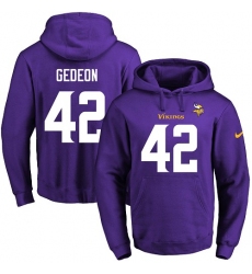 NFL Men's Nike Minnesota Vikings #42 Ben Gedeon Purple Name & Number Pullover Hoodie