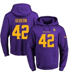 NFL Men's Nike Minnesota Vikings #42 Ben Gedeon Purple(Gold No.) Name & Number Pullover Hoodie