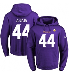 NFL Men's Nike Minnesota Vikings #44 Matt Asiata Purple Name & Number Pullover Hoodie