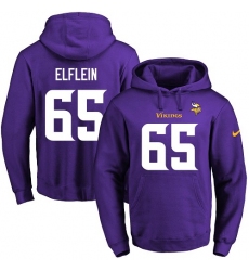 NFL Men's Nike Minnesota Vikings #65 Pat Elflein Purple Name & Number Pullover Hoodie