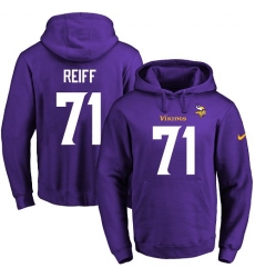 NFL Men's Nike Minnesota Vikings #71 Riley Reiff Purple Name & Number Pullover Hoodie