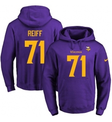 NFL Men's Nike Minnesota Vikings #71 Riley Reiff Purple(Gold No.) Name & Number Pullover Hoodie