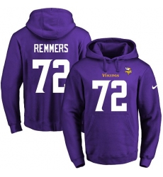 NFL Men's Nike Minnesota Vikings #72 Mike Remmers Purple Name & Number Pullover Hoodie