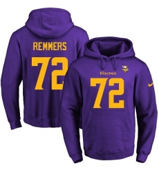 NFL Men's Nike Minnesota Vikings #72 Mike Remmers Purple(Gold No.) Name & Number Pullover Hoodie