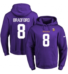 NFL Men's Nike Minnesota Vikings #8 Sam Bradford Purple Name & Number Pullover Hoodie