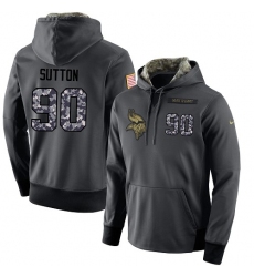 NFL Men's Nike Minnesota Vikings #90 Will Sutton Stitched Black Anthracite Salute to Service Player Performance Hoodie