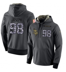 NFL Men's Nike Minnesota Vikings #98 Linval Joseph Stitched Black Anthracite Salute to Service Player Performance Hoodie