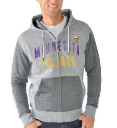 NFL Minnesota Vikings G-III Sports by Carl Banks Safety Tri-Blend Full-Zip Hoodie - Heathered Gray