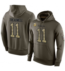 NFL Nike Minnesota Vikings #11 Laquon Treadwell Green Salute To Service Men's Pullover Hoodie