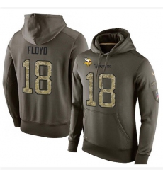 NFL Nike Minnesota Vikings #18 Michael Floyd Green Salute To Service Men's Pullover Hoodie