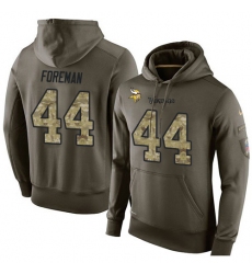 NFL Nike Minnesota Vikings #44 Chuck Foreman Green Salute To Service Men's Pullover Hoodie