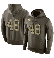 NFL Nike Minnesota Vikings #48 Zach Line Green Salute To Service Men's Pullover Hoodie